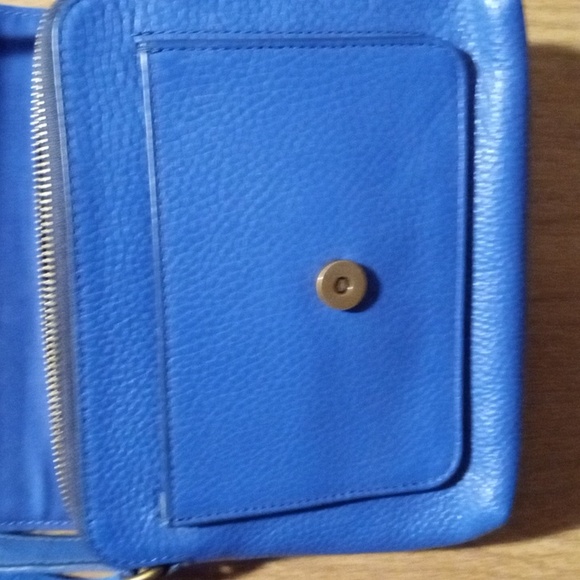 Fossil 1954 Vibrant Blue Two Tone Leather Perfect Stunning - Picture 9 of 16